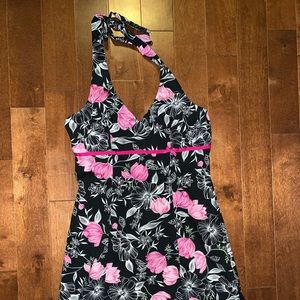 Knee length summer halter dress